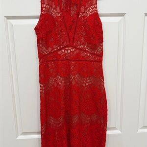 H&M Vibrant Red Lace Wedding Dress